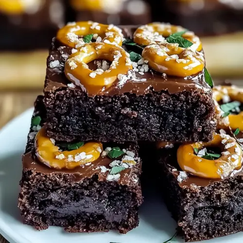 Salted Caramel Pretzel Brownies