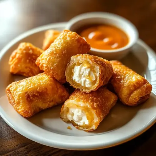 Crispy Oven-Fried Feta Rolls with Spicy Honey Dip