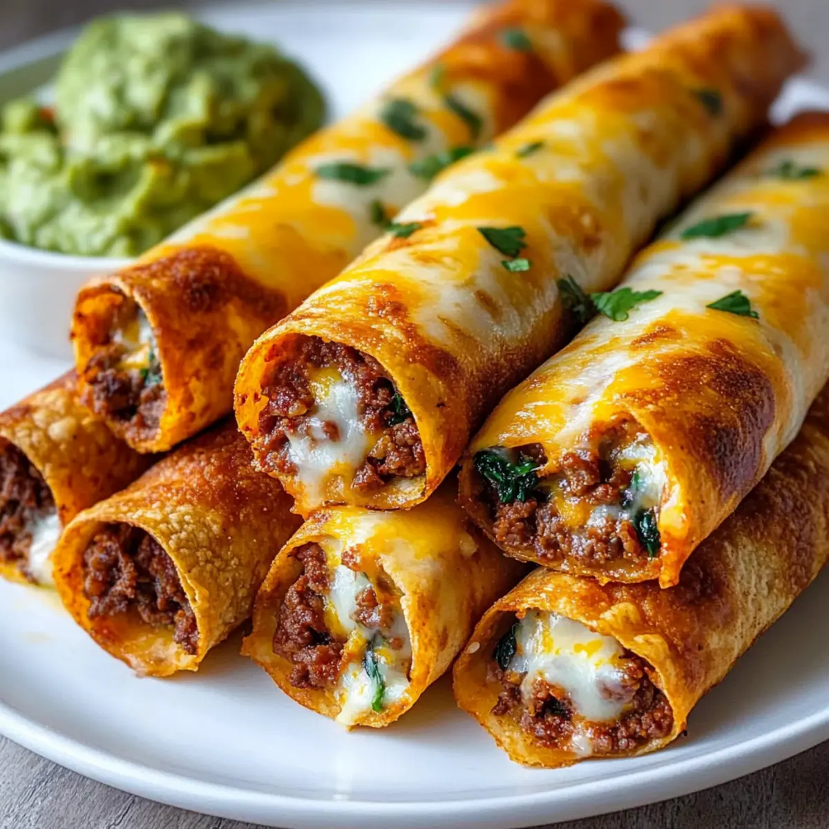Crispy Cheesy Beef Taquitos