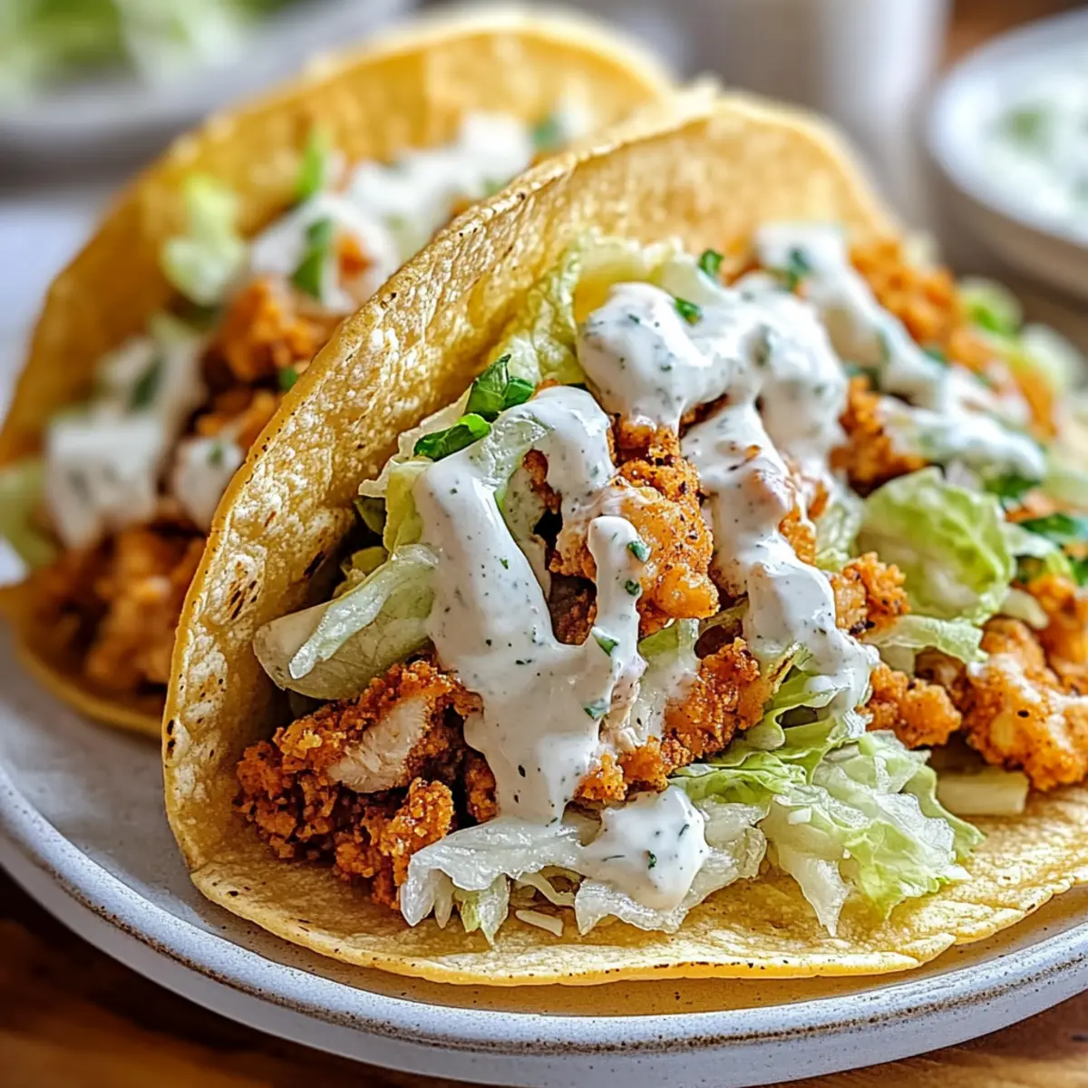 Crispy Garlic Ranch Chicken Smash Tacos