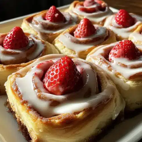 Strawberry Cinnamon Rolls with Cream Cheese Glaze