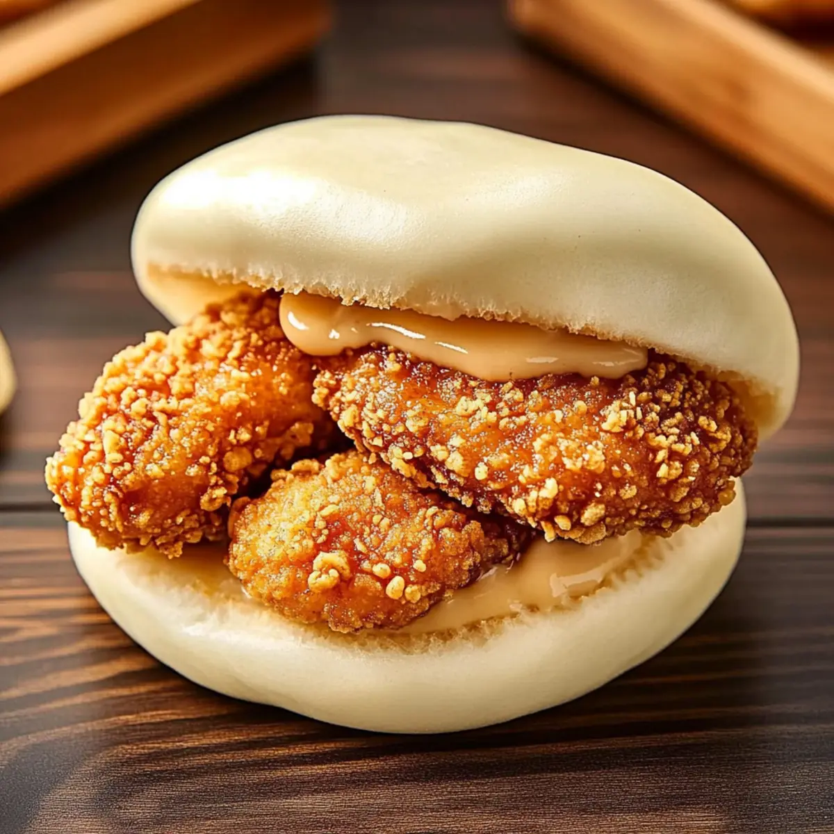 Crispy Sticky Chicken Bao Buns