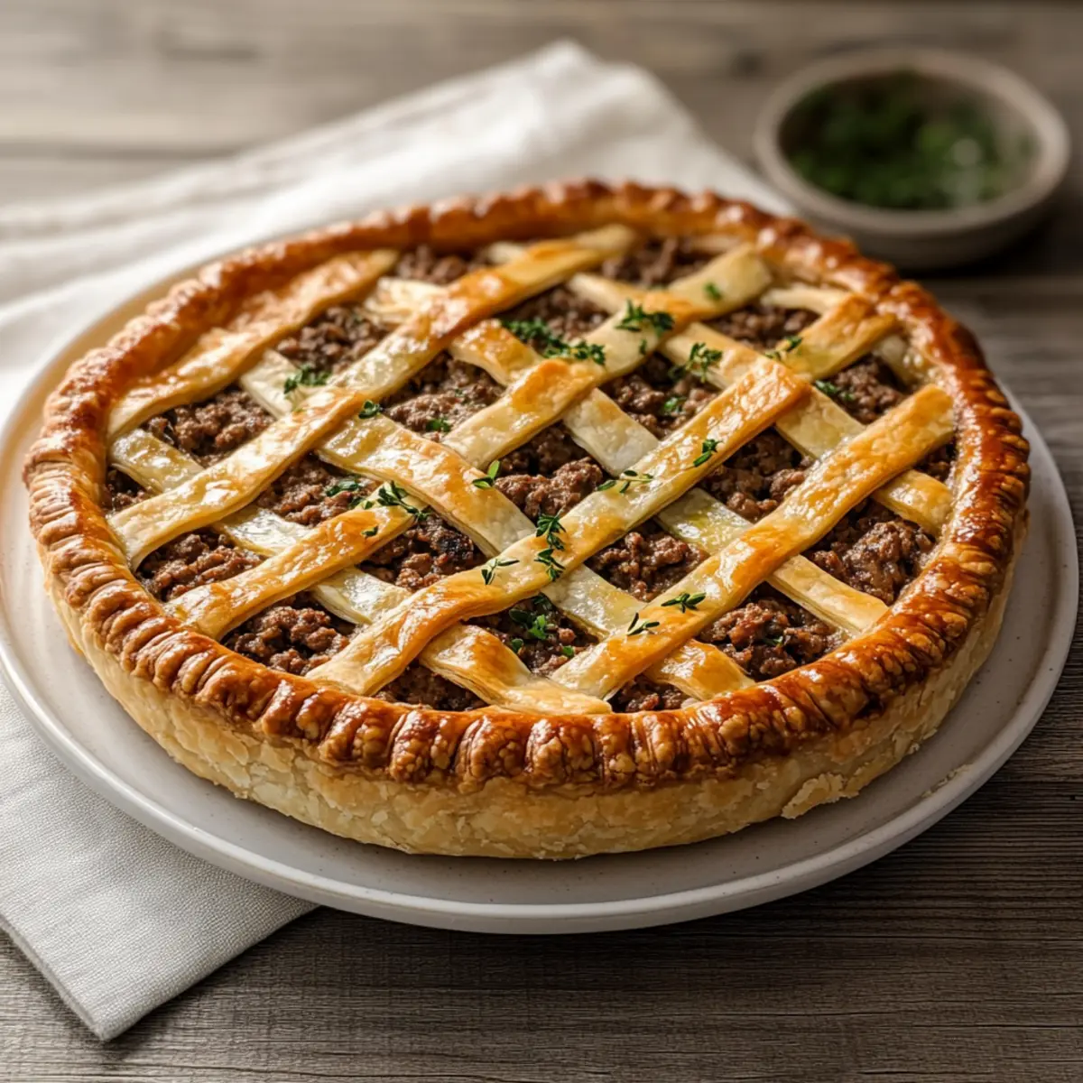 Sugar-Free Ground Beef Pot Pie for Breakfast