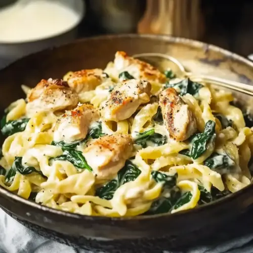 Creamy Chicken Spinach Pasta