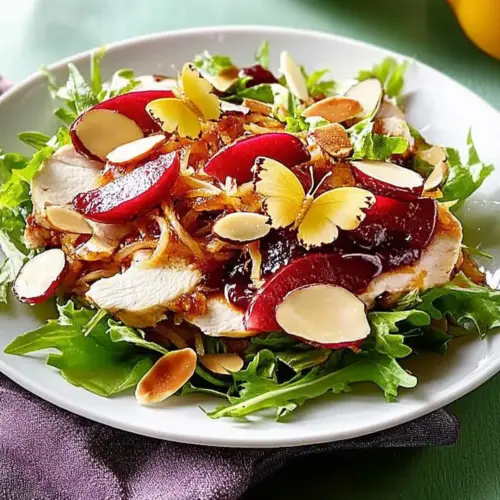 Plum Sauce on Chicken Salad with Grill Glaze