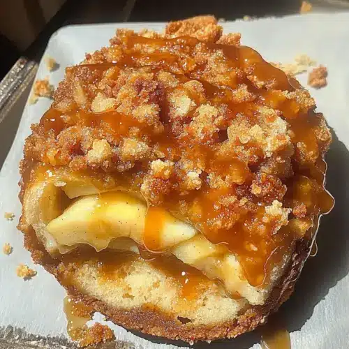 Salted Caramel Apple Crumble Buns