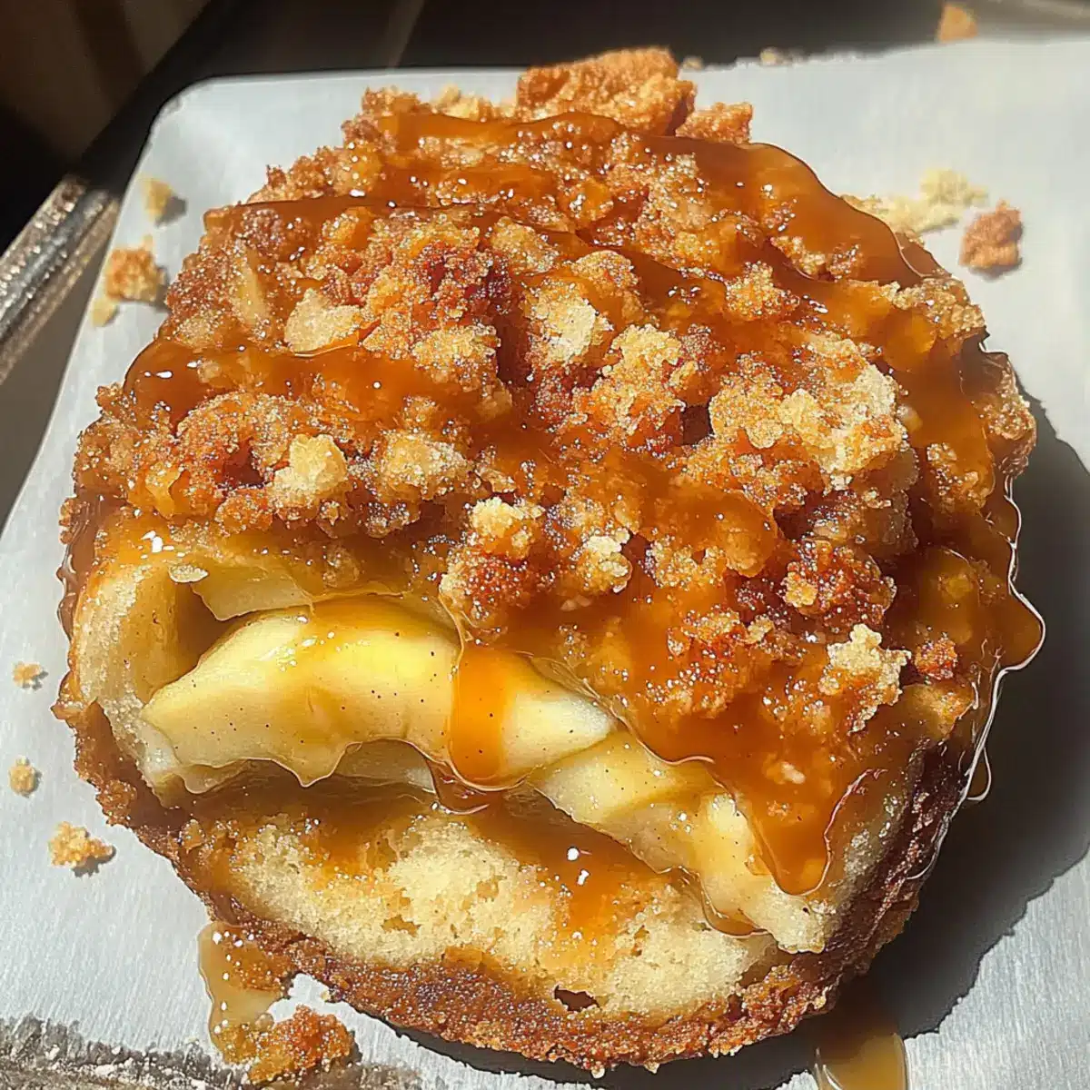 Salted Caramel Apple Crumble Buns