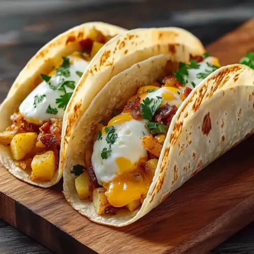 Potato Egg Cheese Breakfast Tacos