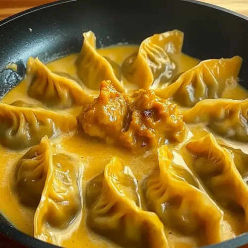 One Pan Baked Dumplings