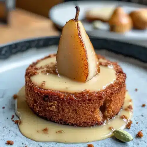Poached Pear Cardamom Cakes