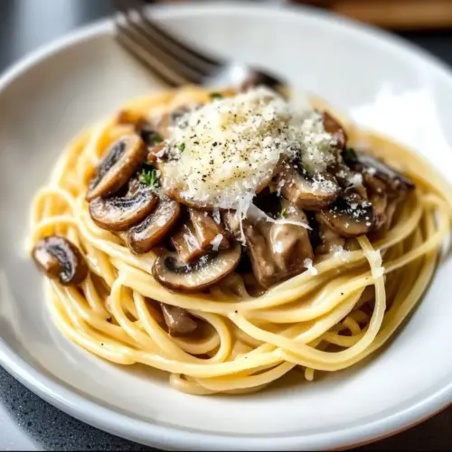 Creamy Mushroom Parmesan Tagliatelle