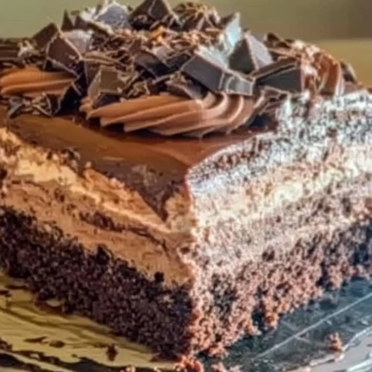 Creamy & No-Bake Brownie Refrigerator Cake
