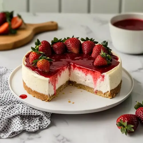 No-Bake Strawberry Cheesecake