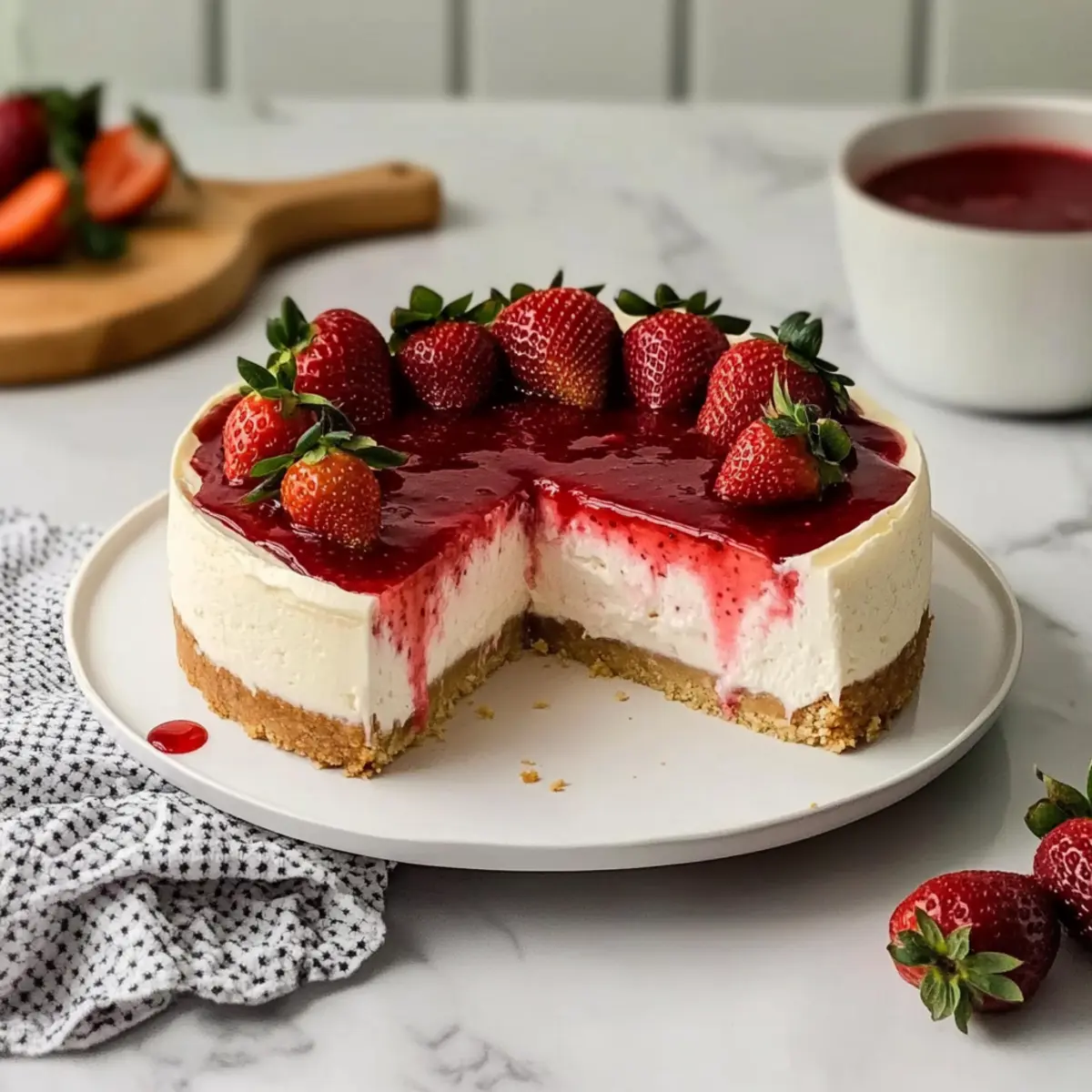 No-Bake Strawberry Cheesecake