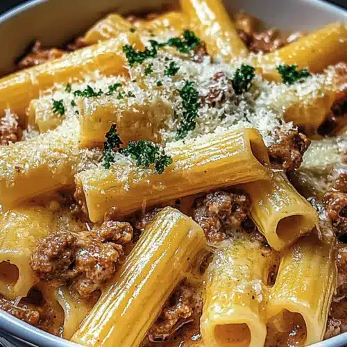 Creamy Parmesan Beef Rigatoni