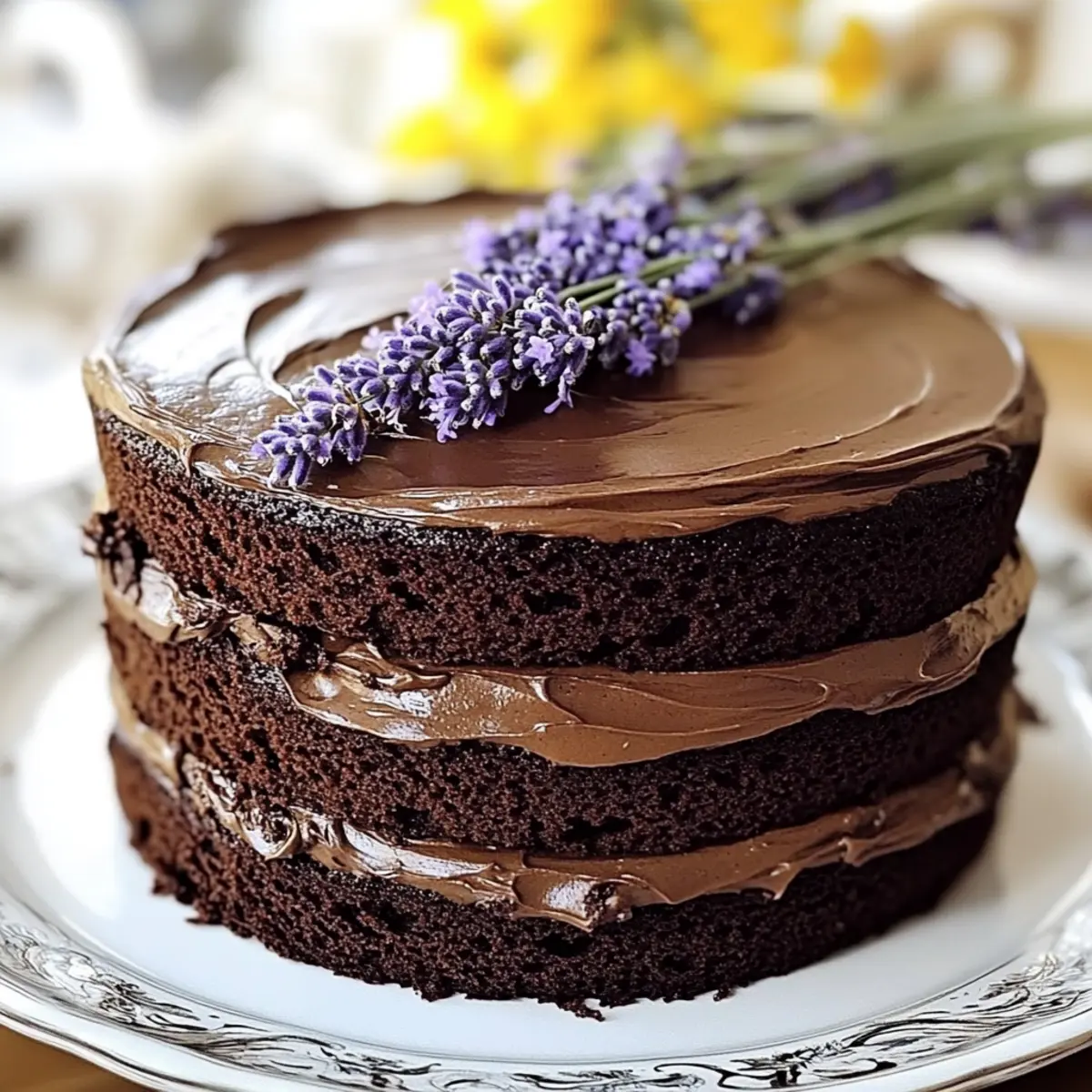 Moist Chocolate Lavender Cake