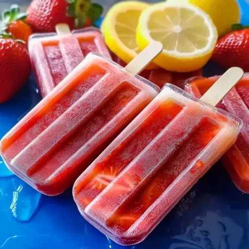 Strawberry and Lemon Sugar-Free Popsicles