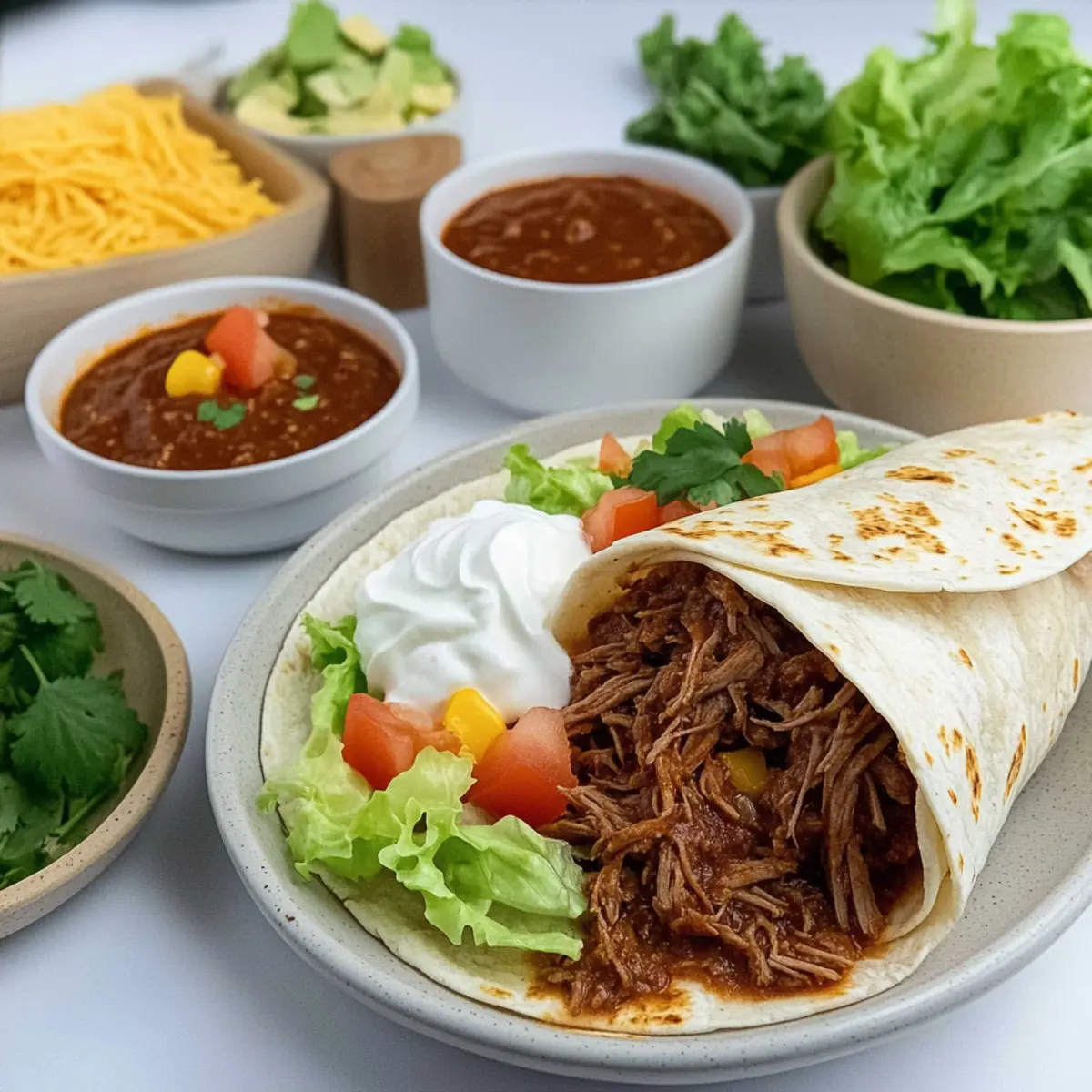 Seasoned Crockpot Beef Burritos