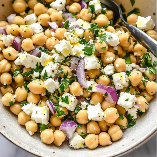 Lemony Chickpea Feta Salad