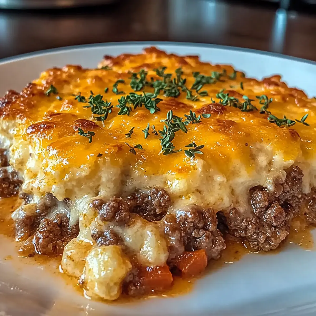 Cheddar Bay Hamburger Casserole