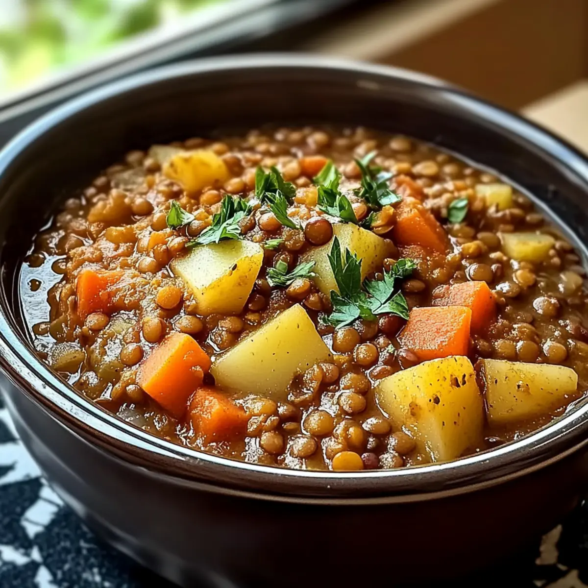 Slow Cooker Potato Lentil Pot