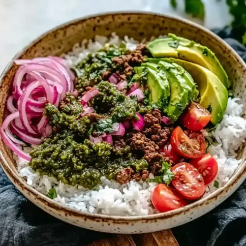 Ground Beef Chimichurri Bowls