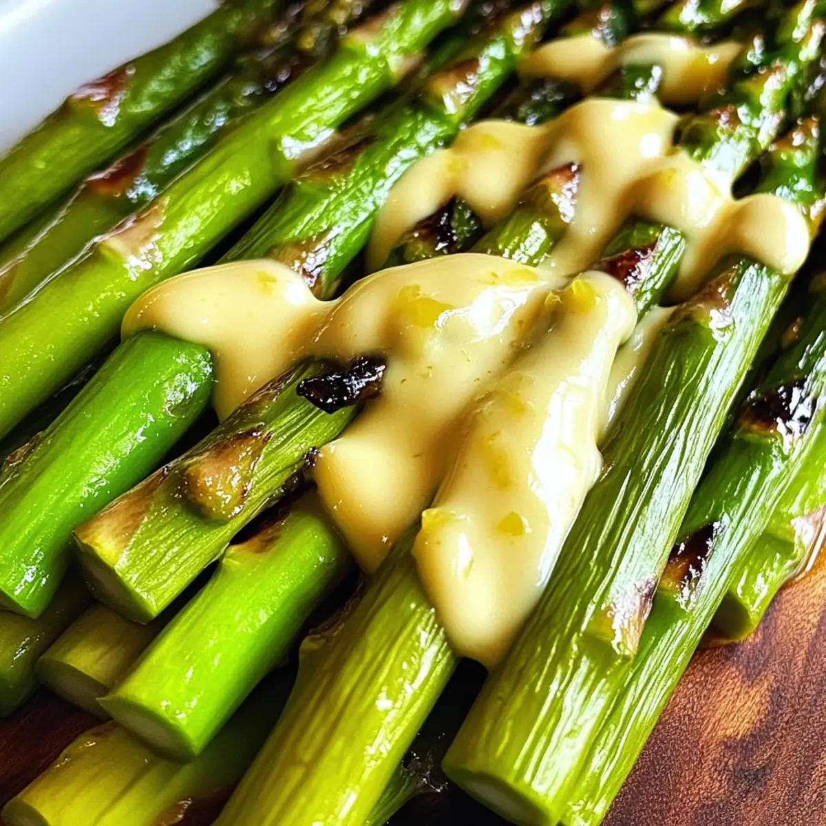 Grilled Asparagus with Tangy Tahini Lemon Sauce