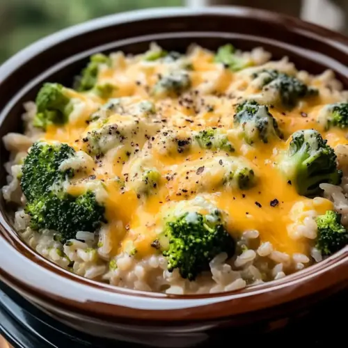 Crockpot Cheesy Broccoli and Rice Casserole