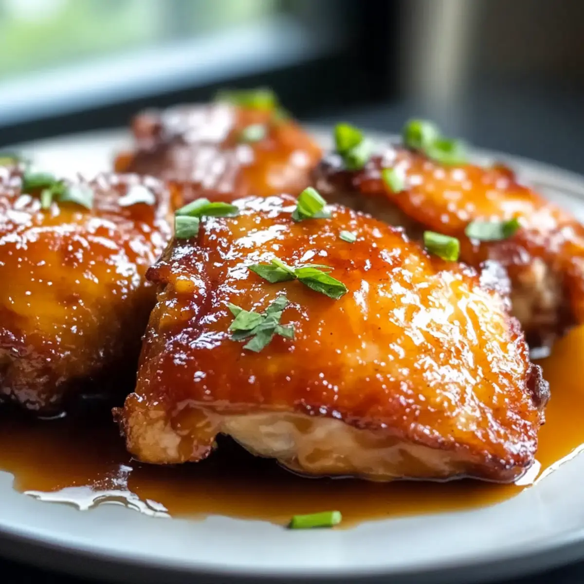 Sticky Honey Garlic Chicken Thighs