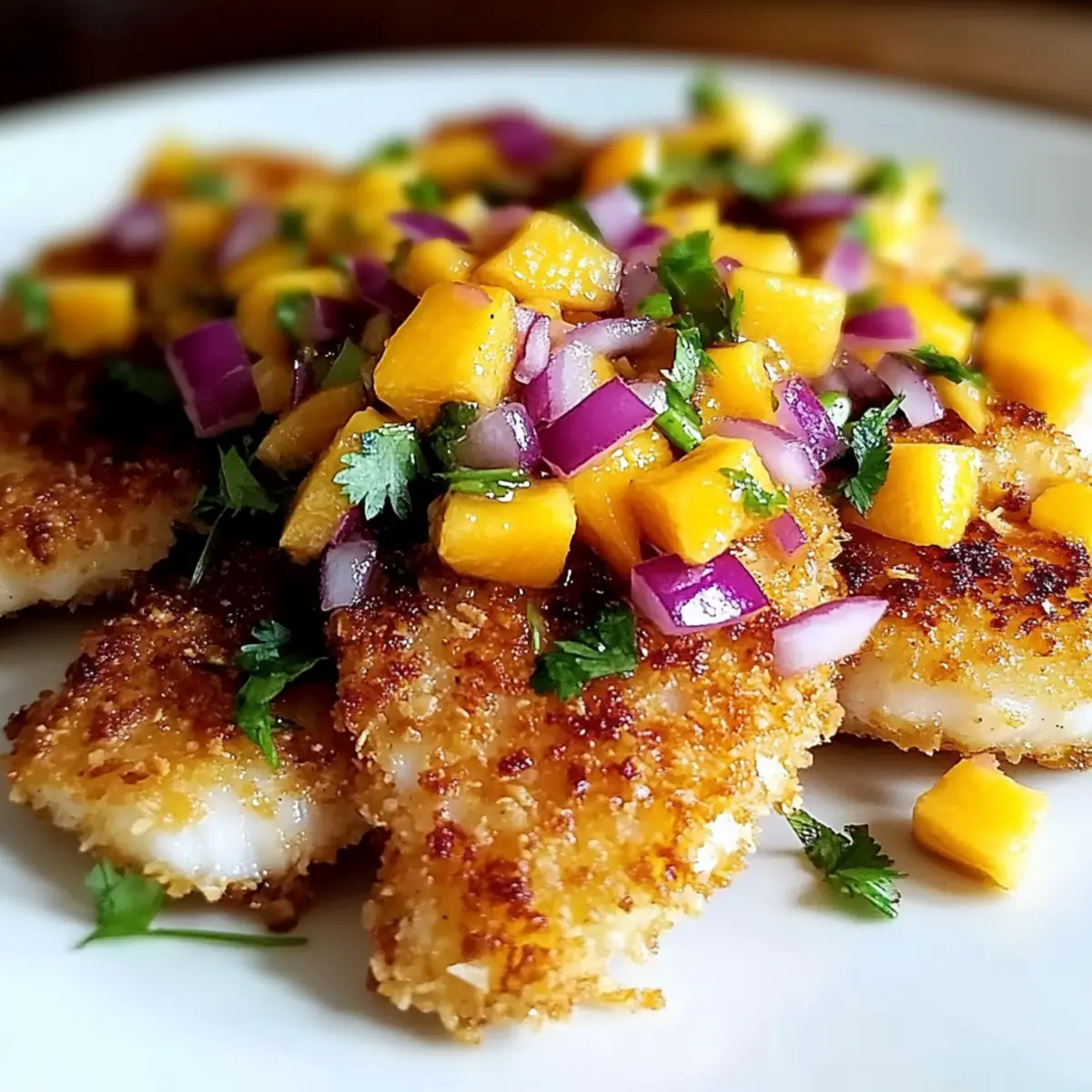 Coconut Crusted Fish With Mango Salsa