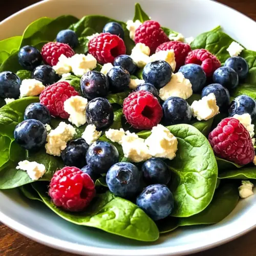 Berry Spinach Salad with Blueberries & Raspberries