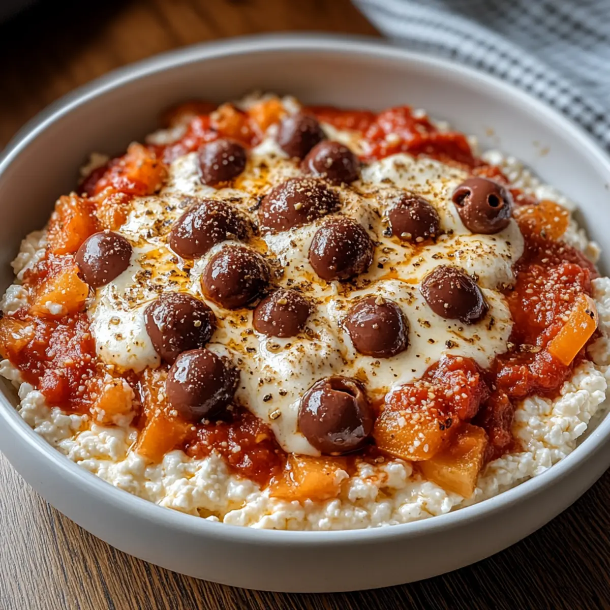 Cottage Cheese Pizza Bowl
