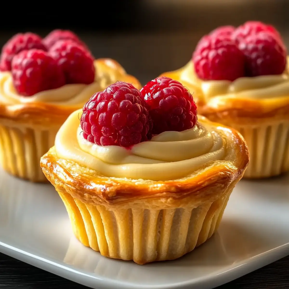 Cream Cheese Raspberry Puff Pastry Muffins