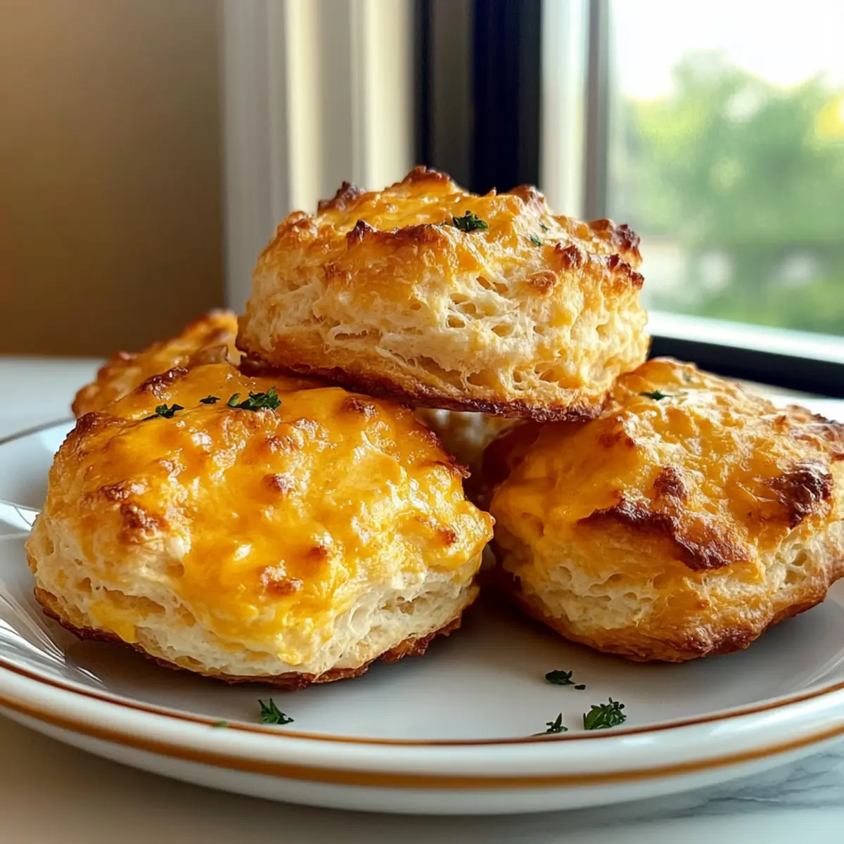 High Protein Cottage Cheese Breakfast Biscuits with Cheddar