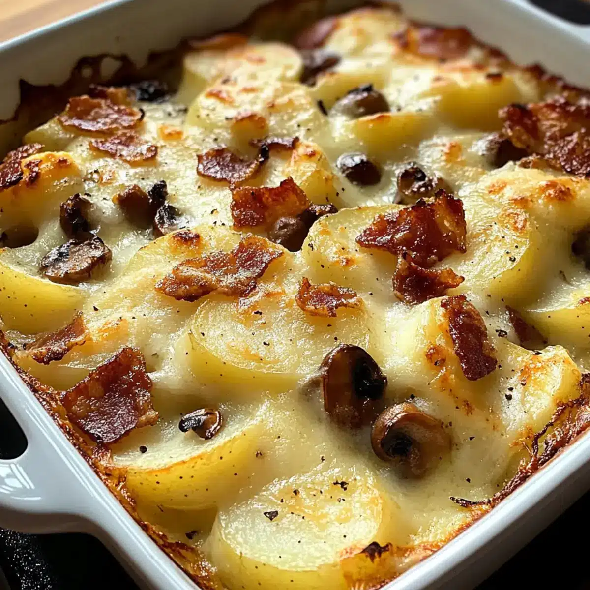 Creamy Pancetta and Porcini Potato Gratin