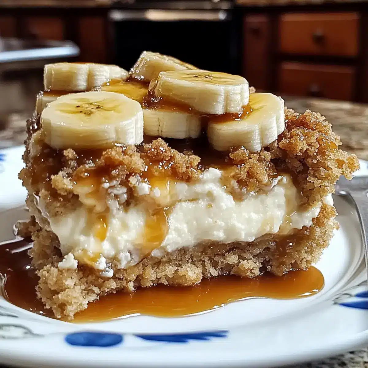 Southern Banana Cobbler with Cheesecake Filling