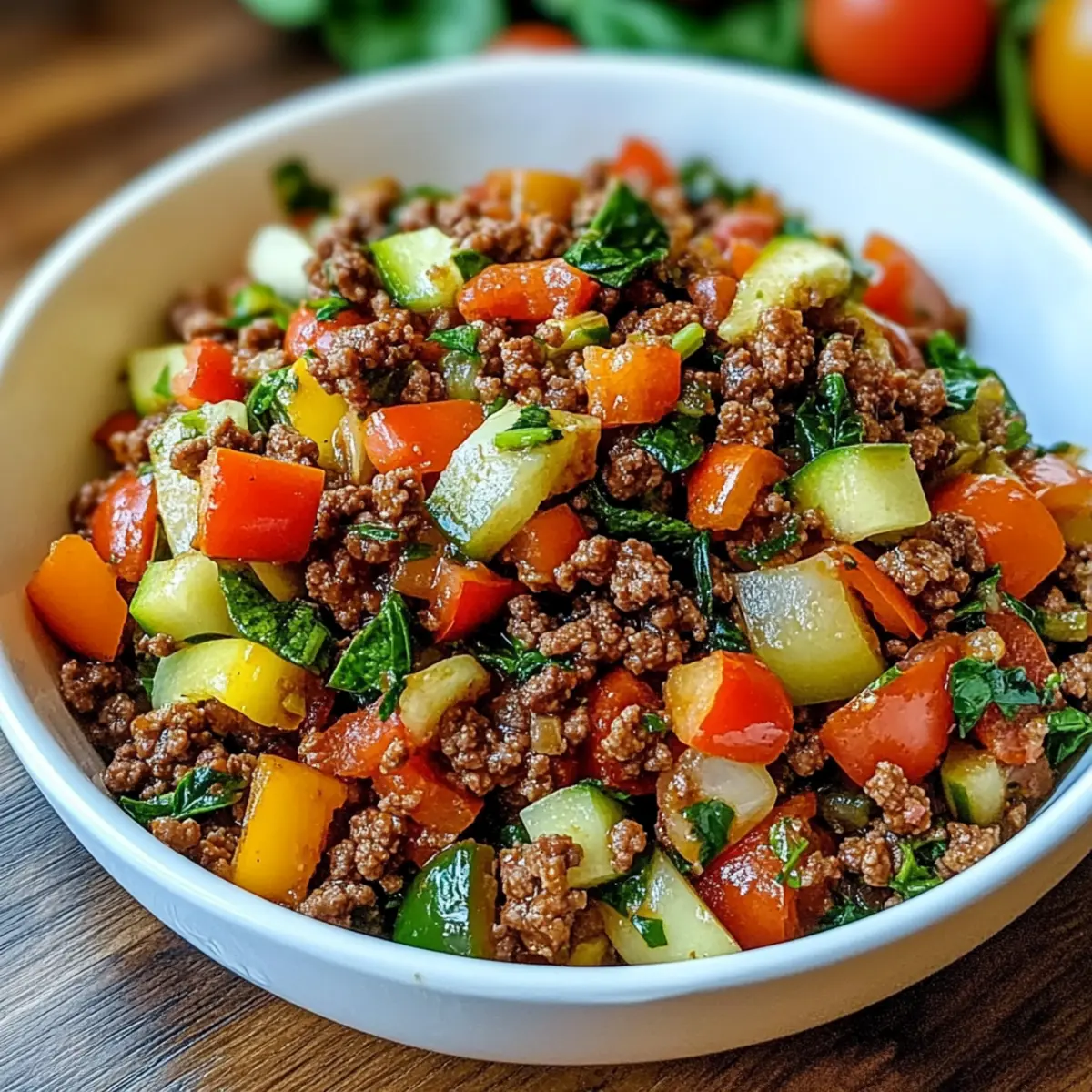 Mediterranean Ground Beef Stir Fry