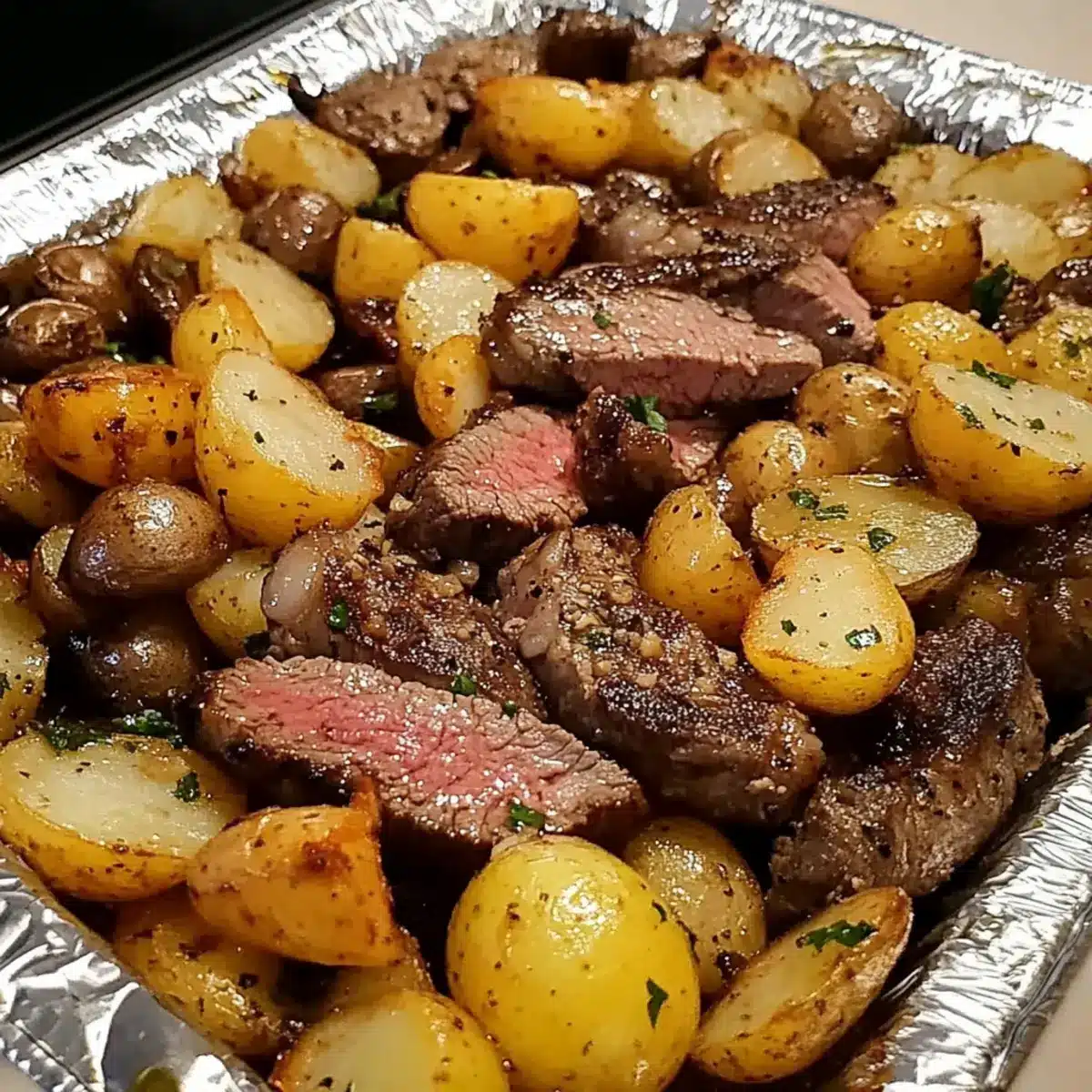 NY Strip Steak with Baby Golden Potatoes