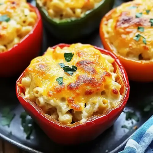 Three Cheese Macaroni Stuffed Peppers