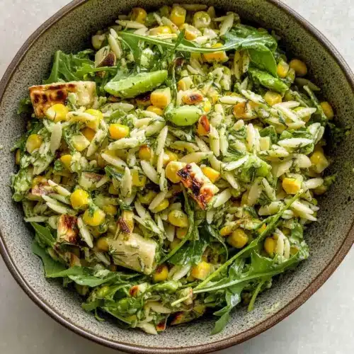Grilled Corn Orzo Salad with Scallion Dill