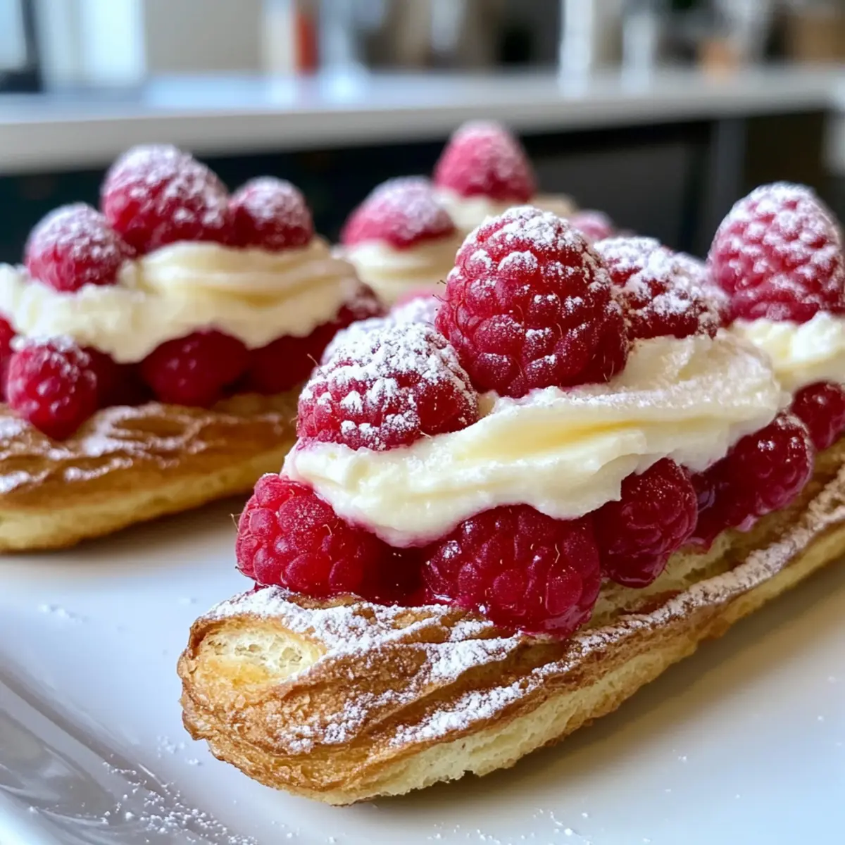 Lemon Raspberry Eclairs