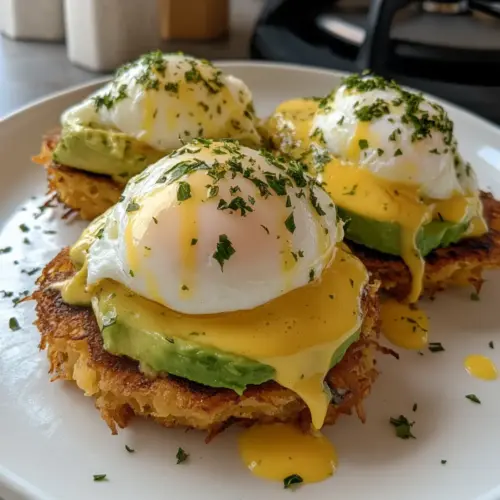 Hashbrown Avocado Eggs Benedict