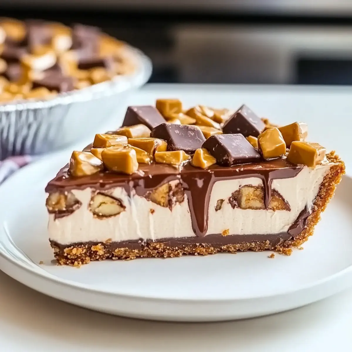 Peanut Butter Snickers Pie