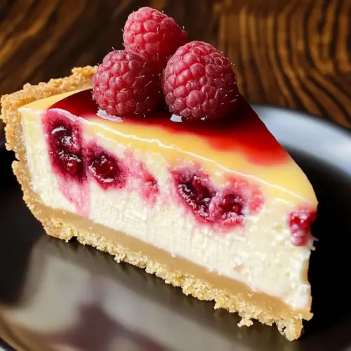 Lemon Raspberry Swirl Cheesecake