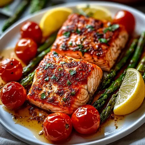 Lemon Garlic Salmon Bake