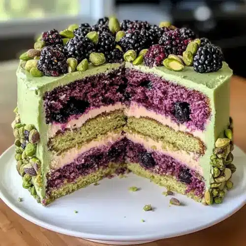 Pistachio and Blackberry Olive Oil Cake