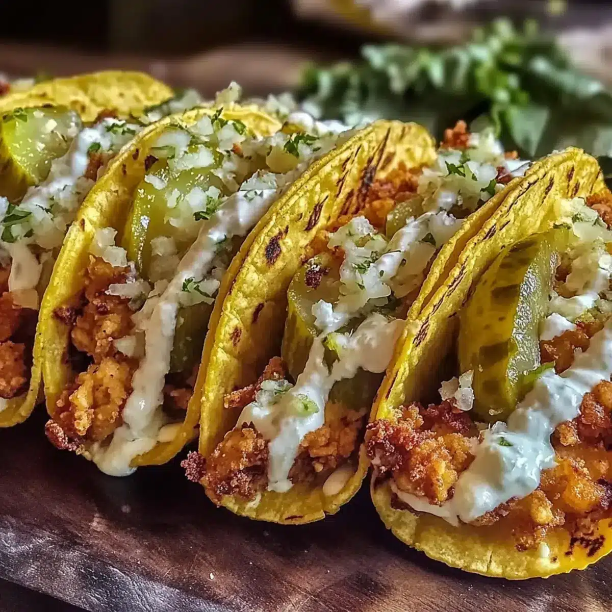 Dill Pickle Ranch Smash Chicken Tacos