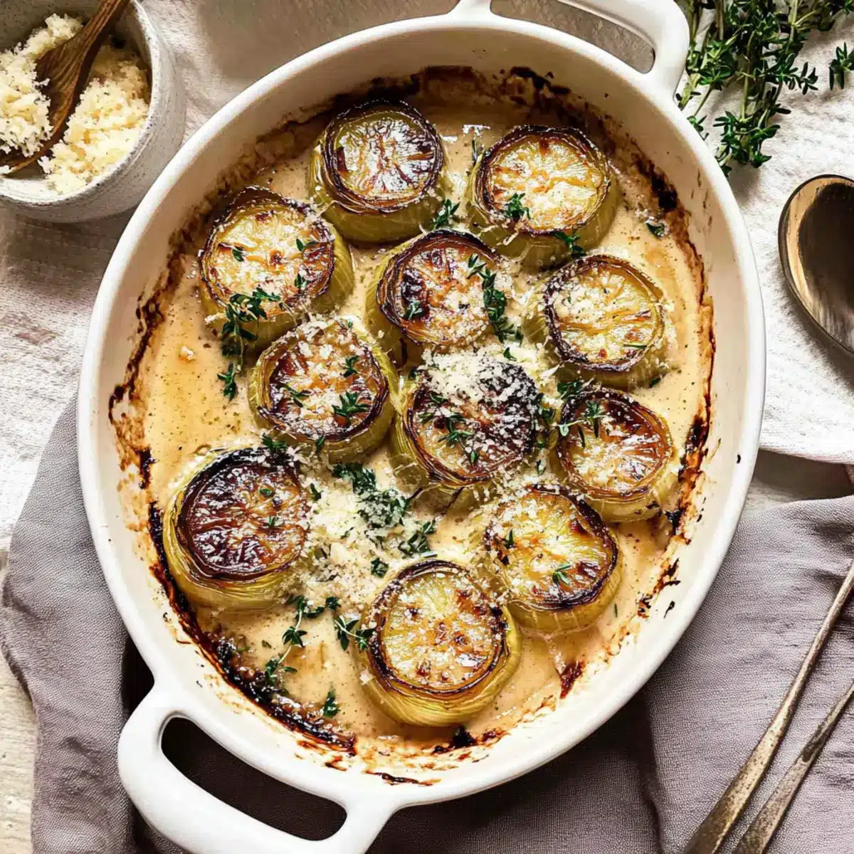 Creamy Braised Leeks