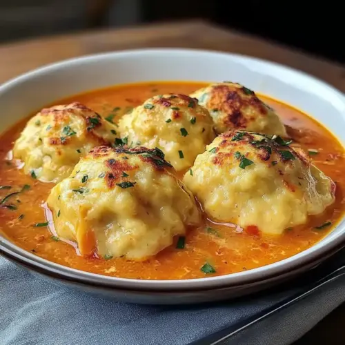 Tomato Soup with Dumplings
