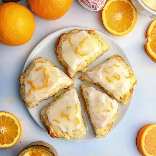 Orange Cream Scones with a Citrus Glaze